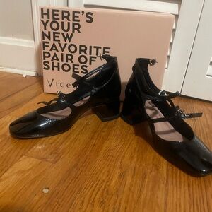 Triple Strap Black Patent Leather Mary Jane Shoes